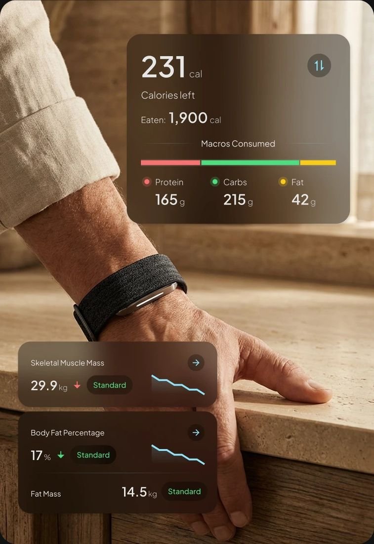 Hulme Band on the wrist with the companion app open